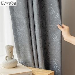 Curtains Modern Curtains for Living Dining Room Bedroom Nordic Custom Luxury High Shading Gray Pure Color Window Curtains Home Decoration