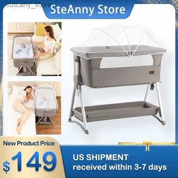 Baby Cribs Beside Baby Seping Bed Co-Seper Crib Portab Newborn Crad Infant Bassinet Baby Travel Crib L240320