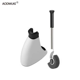 Brushes Home Toilet Brush Cleaning Bathroom Accessories Stainless Steel Handle Holder FloorStanding with Base WC Decoration Set Tools