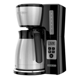 BLACK+DECKER 12 Cup Hot Programmable Coffee Hine, Using Brew Strength and VORTEX Technology, Black/steel Color, CM2046S