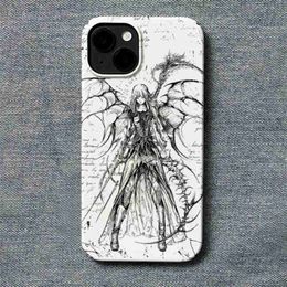 Cell Phone Cases Retro Punk Angel Cool Funny Phone Case For iPhone 15 14 13 Pro Max 11 12 Mini XR XS Max 7 8 Plus Stylish Shockproof Soft Cover H240326