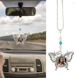 Keychains Colourful Butterfly Heat Transfer Frame Keychain Ornament Car Hangings