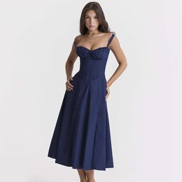 Summer Women's New Slim Fit Split Flower Skirt Cutout Open Back Strap Dress 730222