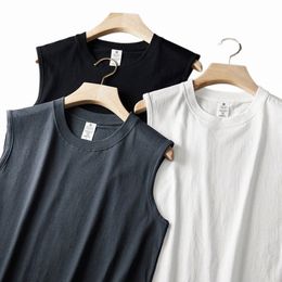 tank Tops O Neck Sleevel Vest Male Elastic Cott Fitn Vests Man Solid Colour Tee Shirts 2022 Summer Men's Fi S-XXXXL R29o#