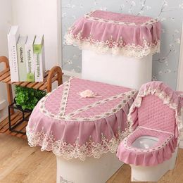 Toilet Seat Covers Four Seasons Universal Mat Three-piece Set Home Bathroom Decor Pad Winter Thicken Zipper Type Cushion