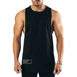 gym Tank Top Men Fi Cott Sleevel Shirt Fitn Clothing Mens Summer Sports Casual Loose Workout Tees Shirts Vest Tops k6VX#