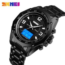 SKMEI Fashion Sport Watch Men Digital Wristwatches Dual Display Waterproof Luminous Silver Black Colours relogio masculino 1504219h