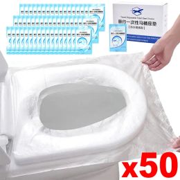 Covers 50PCS Disposable Toilet Seat Pad for Business Trip Hotel Travel Portable Waterproof and Dirtproof Disposable Toilet Seat Cover