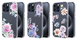 Flower Soft IMD TPU Shockproof Cases For Iphone 15 Pro Max 14 Plus Samsung S24 Ultra Fashion Floral Stylish Silicone Four Coners Clear Mobile Phone Back Cover Skin