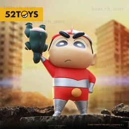 Action Toy Figures 52TOYS Large Figure Crayon Shin Chan Justice and PeaceHeight 12cm/4.7inch T240325