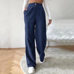 Women's Pants Spring Fall Baggy Corduroy Wide Leg Women High Waist Vintage Casual Pantalones Ladies Loose Trousers