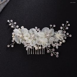 Hair Clips Flower Rhinestone Pearl Clip Comb Headband Women For Prom Bridal Wedding Accessories Jewellery Tiara Gift