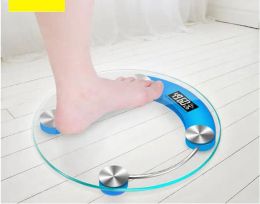 Scales New Arrival 180kg diameter 28cm Home Bathroom Health Digital Electronic Glass LCD Weighing Body Scale