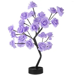 Decorative Flowers Desk Lamp Rose Lantern Home Decor Light Up Roses Tree Plastic LED Lights