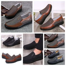 Shoe GAI sneakers Casual Shoe Men Single Business Round Toe Shoe Casual Soft Sole Slippers Flats Mens Classic comfortable Leather shoes soft size EUR 38-50