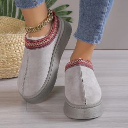 Slippers 2024 Winter Warm Plush Slippers Women Retro Indoor Antislip Soft Fur Floor Thick Sole Slippers House Cotton Shoes Snow Boots