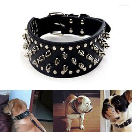 Dog Collars 1pcs Punk Style Pet Collar Rivet Necklace PU Leather Round Nail Studded Spiked Strap Dogs Decor Supplies