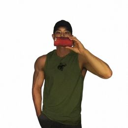 summer Men's Gym Shirt Street High Quality Sleevel T-shirts for Men Tank Tops Workout Fitn Singlets Sport Vest Clothing e7jc#