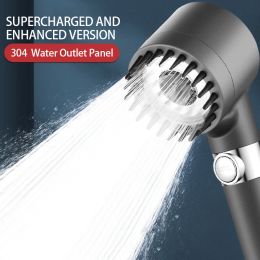 Set Premier Shower Head Rainfall High Pressure 3 Modes Adjustable Boost Spray with Massage Brush Filter Bathroom Accessories