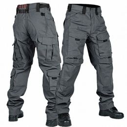 tactical Cargo Pants Mens Multi-Pockets Wear-resistant Trousers Outdoor Training Hiking Fishing Casual Loose Pants Male x1jx#
