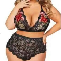 Oversized Fat Sister Bra Jacquard Sexy Plus Weight Women's Underwear Set 200 Catties Full Cup High Waist 415494