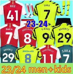 2024 SAKA MARTINELLI Soccer Jerseys G. JESUS ODEGAARD RICE HAVERTZ 23 24 Gunners SMITH ROWE NKETIAH ZINCHENKO SALIBA TROSSARD Football Shirt Men Kids Child Sets Kit