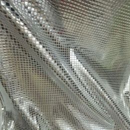 Fabric Checkered Silver Soft Mirror Mirror Texture Designer Fabric Rubik's Cube Composite Mesh Reflective Clothing Fabric