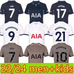 2024 MADDISON SON Soccer Jerseys ROMERO KULUSEVSKI RICHARLISON KULUSEVSKI 23 24 VAN DE VEN BISSOUMA JOHNSON Football kit shirt SPURS top Men kids sets