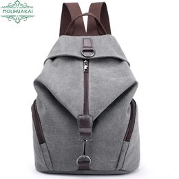 Brand Women Canvas Backpack Preppy Style School Lady Girl Student Laptop Bag Top Quality Mochila Bolsas 240323