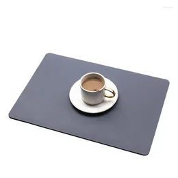 Table Cloth 6pcs/set Double Side Use PU Placemats Dining Mat Oil Proof Kitchen Tableware Pad Coffee Tea Place
