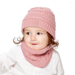 Hats Winter Hat For Girls Baby Boys Children Knitted Beanies Thick Skullcap Infant Toddler Neck Warm Scarf