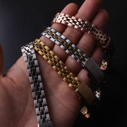 Stainless steel Watchband mini width 10mm 12mm 14mm16mm Rose gold Silver gold Watch band straps bracelets fold clasps deployment c293n