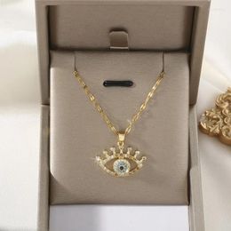 Pendant Necklaces Fashion Creative Decompression Swivel Eye Necklace For Women Personality Evil Jewelry Birthday Gift Friends