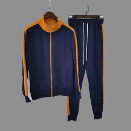 Spring And Autumn Stand Collar Cardigan Hoodie Mens Fashionable Leisure Suit Mens Sportswear Hoodie 240322