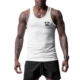 workout Clothing Gym Tank Top Men Muscle Sleevel Sportswear Slim Fit Base Layer Sports Undershirt Bodybuilding Fitn Vest G11m#