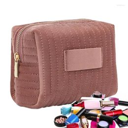 Storage Bags Velvet Makeup Bag Zipper Cosmetic Toiletry Pouch For Eyeliner Lipstick Tissues Snack Girls Teen