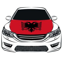 Flags Albania flag car Hood cover 3.3x5ft/5x7ft 100%polyester,engine elastic fabrics can be washed, car bonnet banner flags