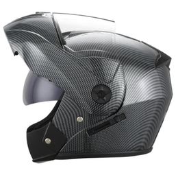 Motorcycle Helmets 2021 Dual Visor Lens Flip Up Motocross Racing Casco Moto Modular Carbon Helmet Helm Safe Motorbike34669582811108
