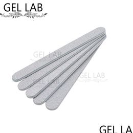 Nail Files Wholesale- Gel Lab 5 Pcs Professional 100/180 Grit Buffer Buffing Thickened Crescent Slim Sandpaper Manicure Drop Delivery Dh0Zs