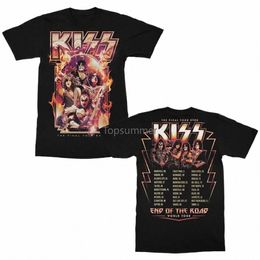 kiss Band T-Shirt 2 Side Rock End Of The Road Final Tour Ccert Fan Gift T Shir V9vz#