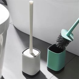 Brushes Corner Toilet Brush Set Wallmounted Long Handle Bathroom Brushes Cleaning Tools Durable Silicone Modern WC Washing Accessories