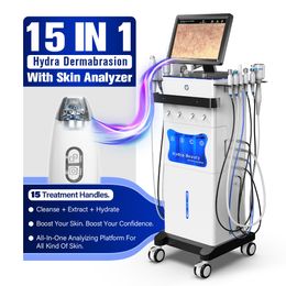 Professional Microdermabrasion Hydra Dermabrasion Peeling Facial Treatment Machine Skin Analyzer Beauty Remove Blackheads Oxygen Skin Care 15 In 1 Equipment
