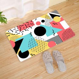 Bath Mats WUJIE 3D Colorful Anti-slip Bathroom Mat And Rugs Geometric Pattern Rug Abstract Toilet Non-slip Kitchen Home Decoration