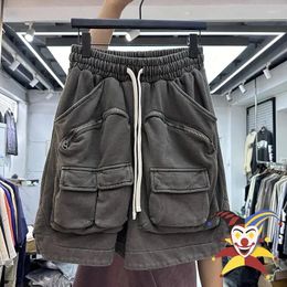 Men's Shorts Heavy Weight Washed Men Women High Quality Drawstring Multiple Pockets Breeches