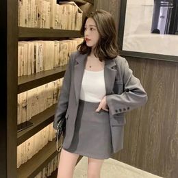 Two Piece Dress Black Set For Women Suit With Skirt And Blazer Pink 2024 Office Long Sleeve Womens Short 2 Sets Outfit Summer Mini