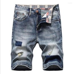 Men's Shorts 2024 Fashion Mens Ripped Short Jeans Brand Clothing Bermuda Summer Cotton Male Denim