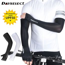 1Pair Arm Sleeves Solid Color Running Fishing Sunscreen Sleeve Summer Cool Quick Dry Breathable Ice Silk Cycling Equipment 240320