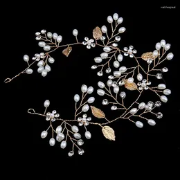 Hair Clips Fashion Bridal Wedding Pearl Aolly Leaf HairBand Accessories For Women White Flower Headpiece Bride Ornaments Jewellery