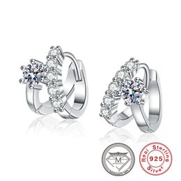 100% Real 925 Sterling Silver Moissanite Earrings for Women Wedding Engagement 0.3ct Moissanite Diamond Hoop Earring Jewellery