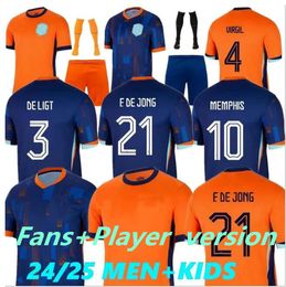 2024 Euro Cup Netherlands Soccer Jerseys MEMPHIS DE JONG VIRGIL DE LIGT GAKPO DUMFRIES BERGVIJN KLAASSEN Fans Player Football Shirt Men Kids Kits 24 25 Home Away 999